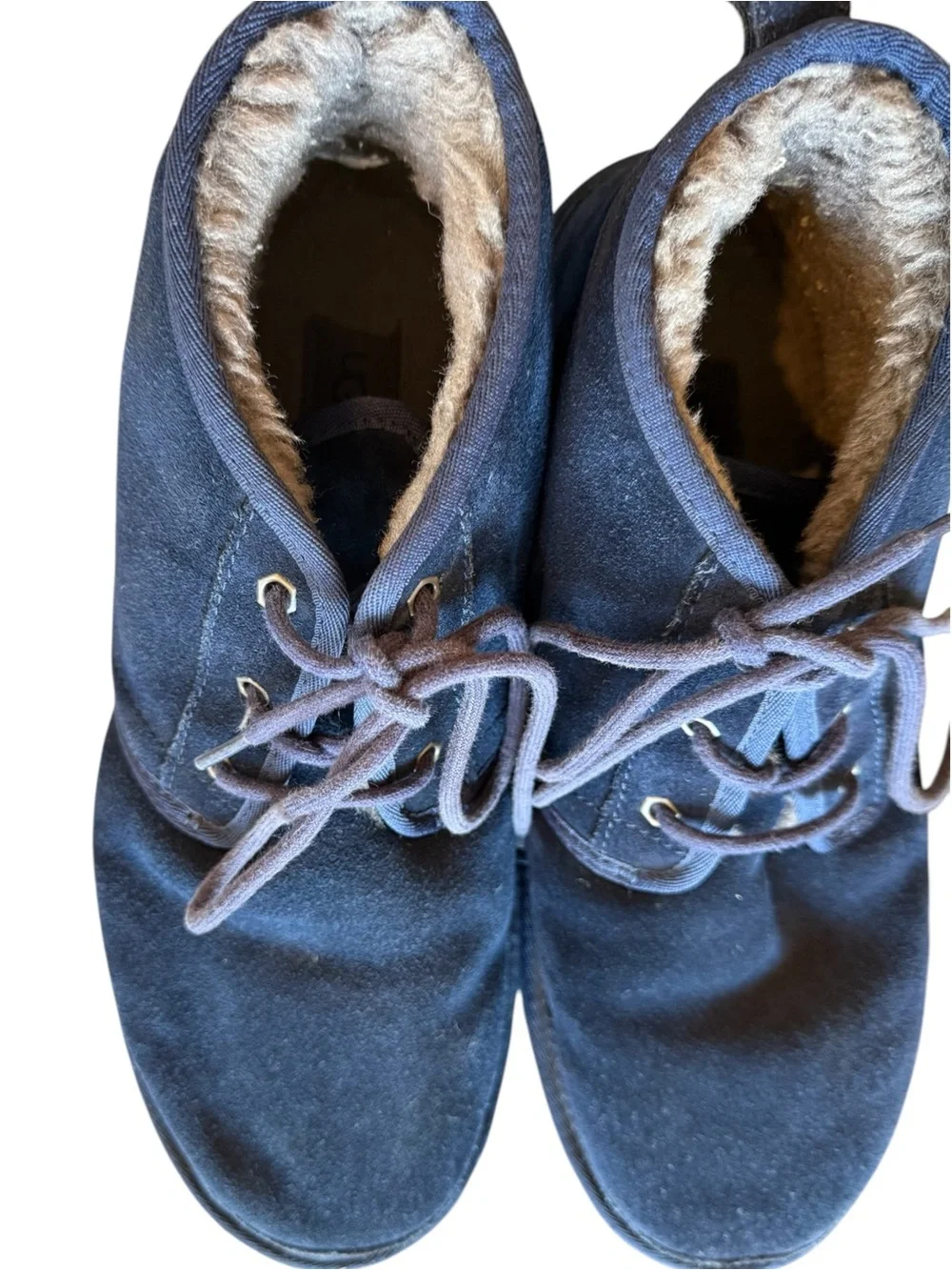 Men's UGGS blue Suede size 13 Lace-Up Winter Boots with Fleece Lining